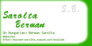 sarolta berman business card